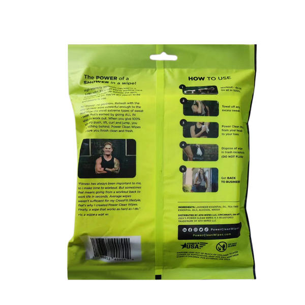 Fitness cleaning wipes for sweat and deodorization 30 * 30cm can be used to formulate customer logos